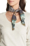 Treasure & Bond Print Square Silk Scarf In Grey Meteor Global Craft