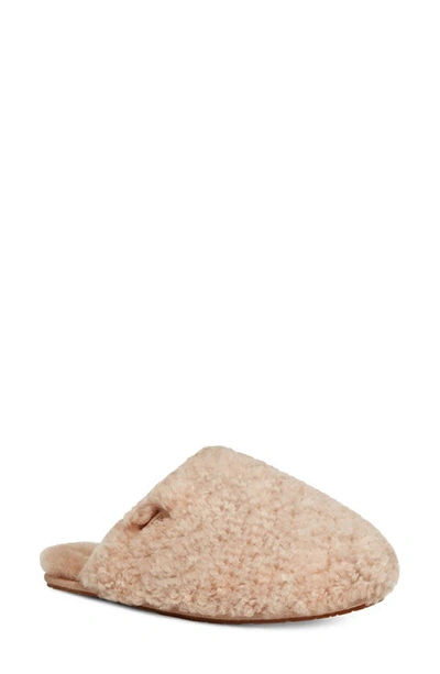 Ugg Maxi Curly Shearling Slide Slippers In Sand