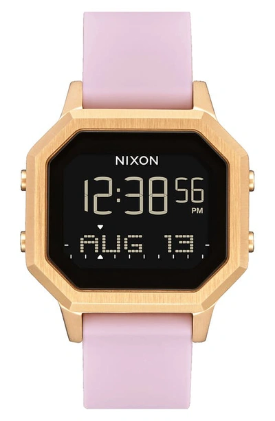 Nixon Siren Digital Watch, 36mm In Light Gold / Mauve