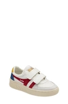 Gola Kids' Grandslam Trident Strap Sneaker In White/ Deepred/ Marineblue