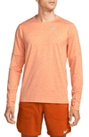 Nike Element Dri-fit Long Sleeve Running T-shirt In Orange Trance/ Arctic Orange