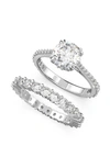Swarovski Constella Set Rings Rhodium Shiny White In Silver