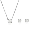 Swarovski Constella Stud Earrings & Necklace Set In White