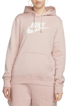 Nike Women's  Sportswear Club Fleece Logo Pullover Hoodie In Pink Oxford/white