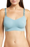 True & Co. True Body Lift Wireless Hook Back Bra In Storm Blue