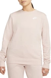 Nike Sportswear Club Fleece Crewneck Sweatshirt In Pink Oxford/ White