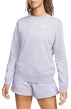 Nike Sportswear Club Fleece Crewneck Sweatshirt In Light Thistle/ Heather/ White