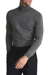 Reiss Caine Merino Wool Turtleneck Sweater In Mid Grey Melange