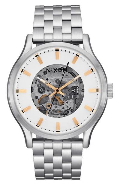 Nixon Spectra Automatic Bracelet Watch, 40mm In White / Silver
