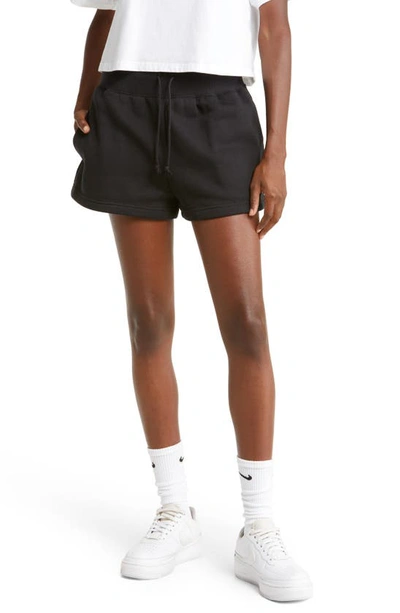 Nike Women's  Sportswear Phoenix Fleece High-waisted Loose Shorts In Black/sail