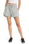 Nike Phoenix Fleece High Rise Shorts In Gray Heather In Grey