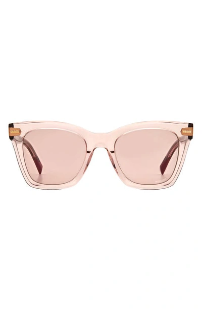 Missoni 51mm Transparent Cat Eye Sunglasses In Nude/ Brown