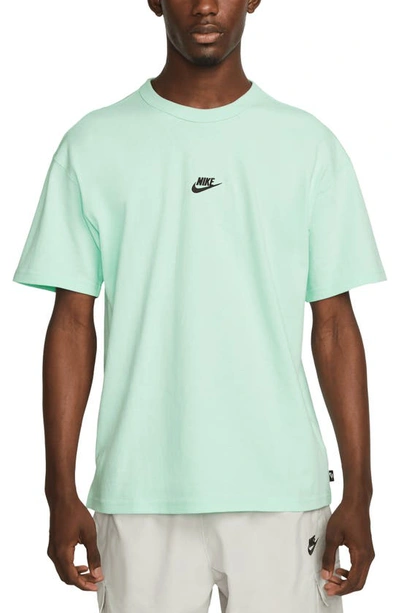 Nike Premium Essential Cotton T-shirt In Mint Foam/ Black
