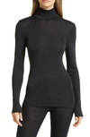 Hanro Woolen Turtleneck Wool-silk Blend Top In Black