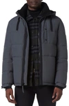 Marc New York Hubble Faux Fur Collar Water Resistant Puffer Coat In Charcoal