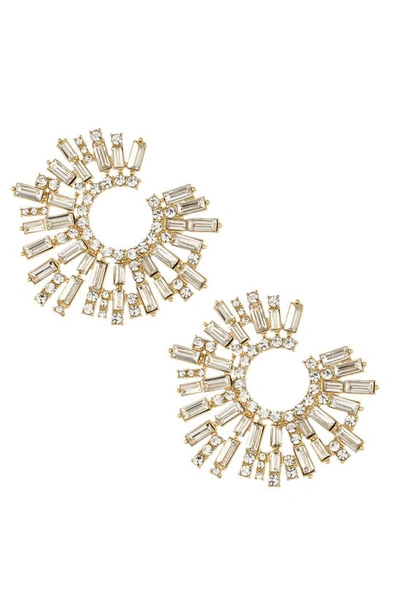 Ettika Open Circle Stardust Earrings In 18k Gold Plate In White