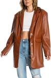 Juicy Couture Oversize Faux Leather Trench Coat In Ginger