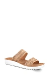 Flexus By Spring Step Bayshore Crystal Cutout Slide Sandal In Tan