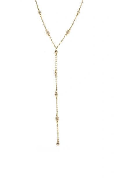Ettika Dainty Cubic Zirconia Y-necklace In Gold