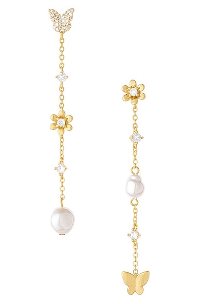 Ettika Butterfly Drop Earrings In Gold