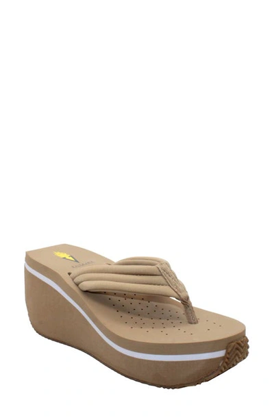 Volatile Zoe Sport Wedge Sandal In Beige