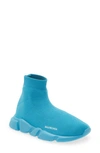 Balenciaga Little Kid's & Kid's Speed Logo Sneakers In Caribbean Blue