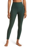 Beyond Yoga Caught In The Midi Space-dye High-waisted Legging In Forest Green - Pine