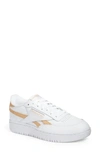 Reebok Club C Double Platform Sneaker In Chalk + Sahara