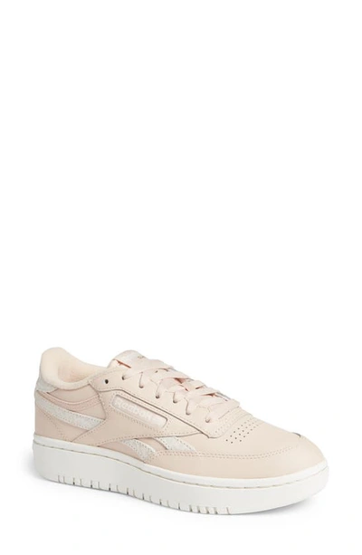 Reebok Club C Double Platform Trainer In Ecru/ Ecru/ Chalk