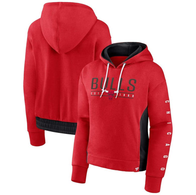 Fanatics Branded Red Chicago Bulls Iconic Halftime Colorblock Pullover Hoodie