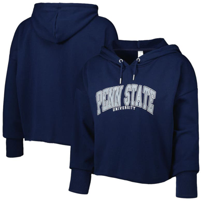 Zoozatz Navy Penn State Nittany Lions Core University Cropped French Terry Pullover Hoodie