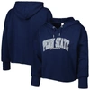 ZOOZATZ ZOOZATZ NAVY PENN STATE NITTANY LIONS CORE UNIVERSITY CROPPED FRENCH TERRY PULLOVER HOODIE