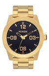 Nixon The Corporal Bracelet Watch, 48mm In Gold / Indigo