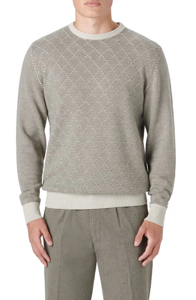 Bugatchi Wool & Cashmere Blend Crewneck Sweater In Soy
