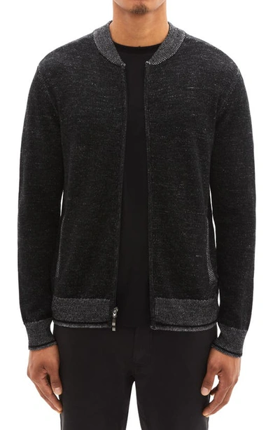 Robert Barakett Vulcan Baseball Sweater Jacket In Black