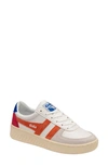 Gola Classics Grandslam Trident Sneaker In White/ Hotcoral/ Marineblue