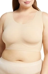 True & Co. True Body Lift Wireless Bra In Desert Brown