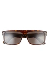Tom Ford 58mm Philippe Polarized Rectangular Sunglasses In Shiny Havana/smoke