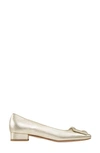 Ann Mashburn Buckle Flat In Platino Leather