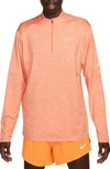 Nike Dri-fit Element Half Zip Running Pullover In Orange Trance,arctic Orange