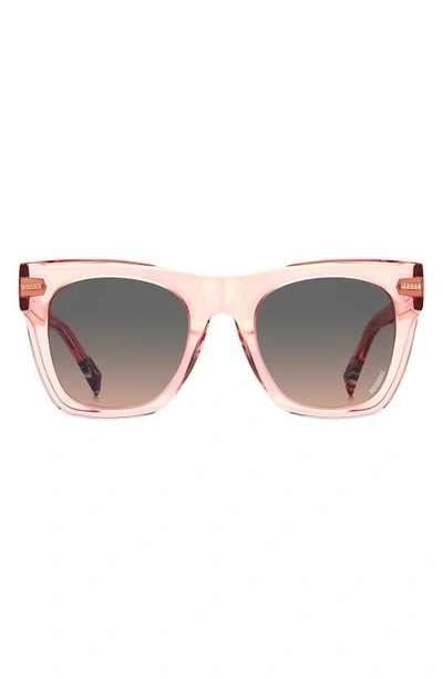 Missoni 51mm Gradient Square Sunglasses In Peach/ Grey Shaded Pink