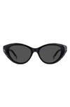 Missoni 53mm Oval Cat Eye Sunglasses In Grey Black Horn/ Grey