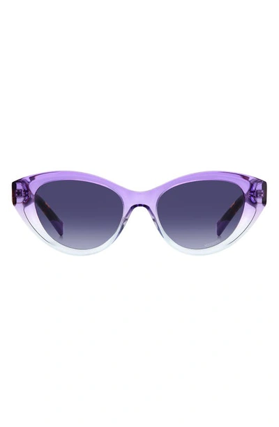 Missoni 53mm Oval Cat Eye Sunglasses In Violet Havana/ Violet Shaded