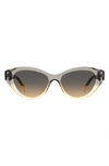 Missoni 53mm Oval Cat Eye Sunglasses In Grey Ochre/ Brown Ochre