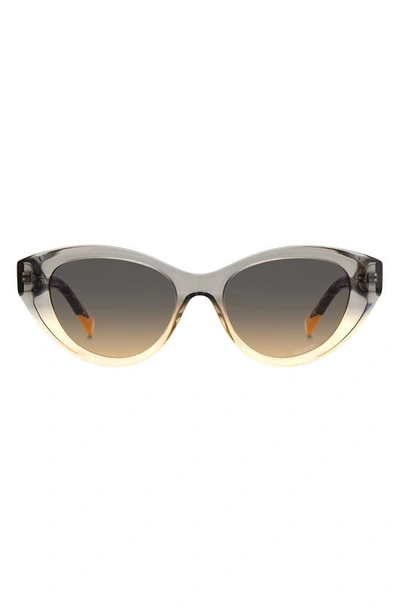 Missoni 53mm Oval Cat Eye Sunglasses In Grey Ochre/ Brown Ochre