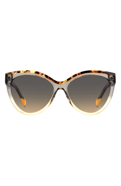 Missoni 57mm Gradient Cat Eye Sunglasses In Grey Ochre/ Brown Ochre
