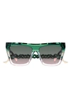 Missoni 59mm Gradient Square Sunglasses In Green Pink/ Green Pink