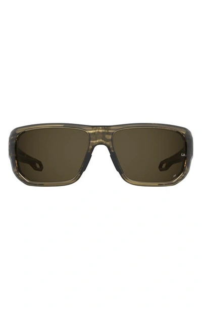 Under Armour Attack 63mm Square Sunglasses In Brown