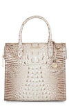 Brahmin Caroline Melbourne Embossed Leather Satchel In Steel