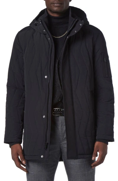 Andrew Marc Hoyt Water Resistant Softshell Jacket In Black